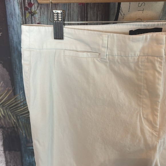 Talbots White Criss Cross Bottom Ankle Pants, size 12, good condition - Picture 4 of 8